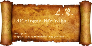 Lézinger Mónika névjegykártya